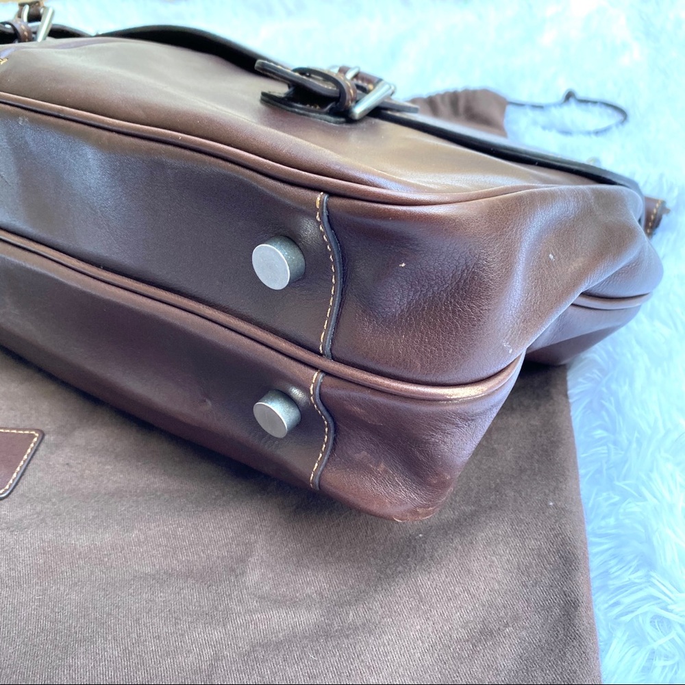 Trafalgar L. Dowel Chocolate Leather Business Bag - Picture 2 of 8